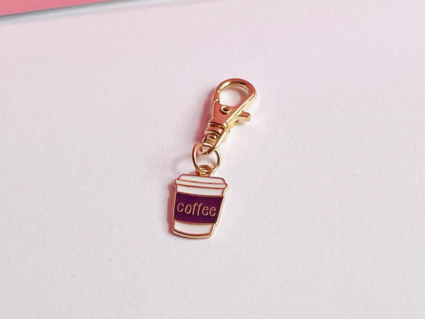 Coffee Cup Bag Charm Pocket Hug