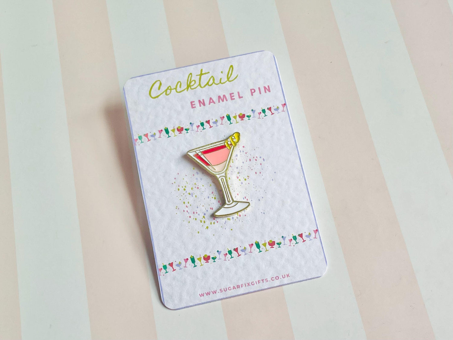 Pink Cocktail Pin Badge