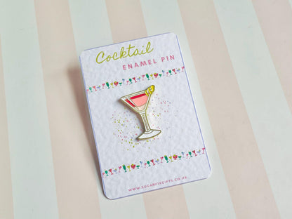 Pink Cocktail Pin Badge