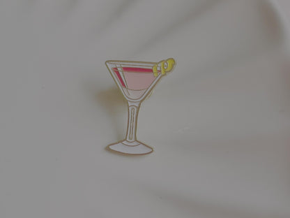 Pink Cocktail Pin Badge