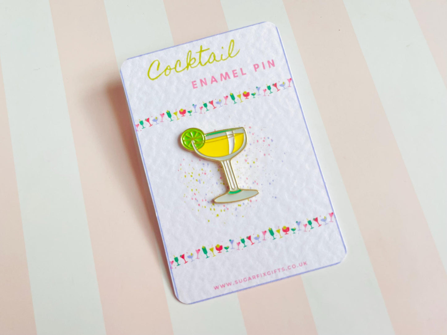 Yellow Cocktail Pin Brooch