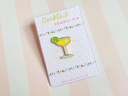 Yellow Cocktail Pin Brooch