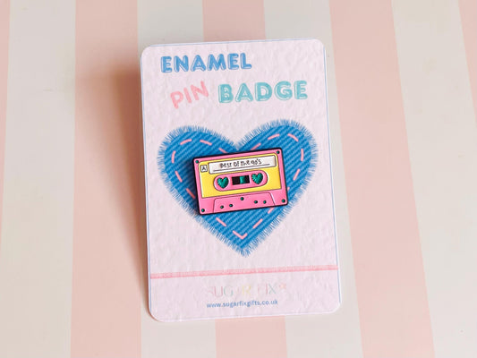 Vintage Cassette Tape Pin Badge