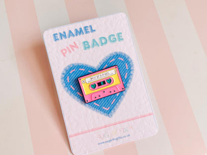 Vintage Cassette Tape Pin Badge