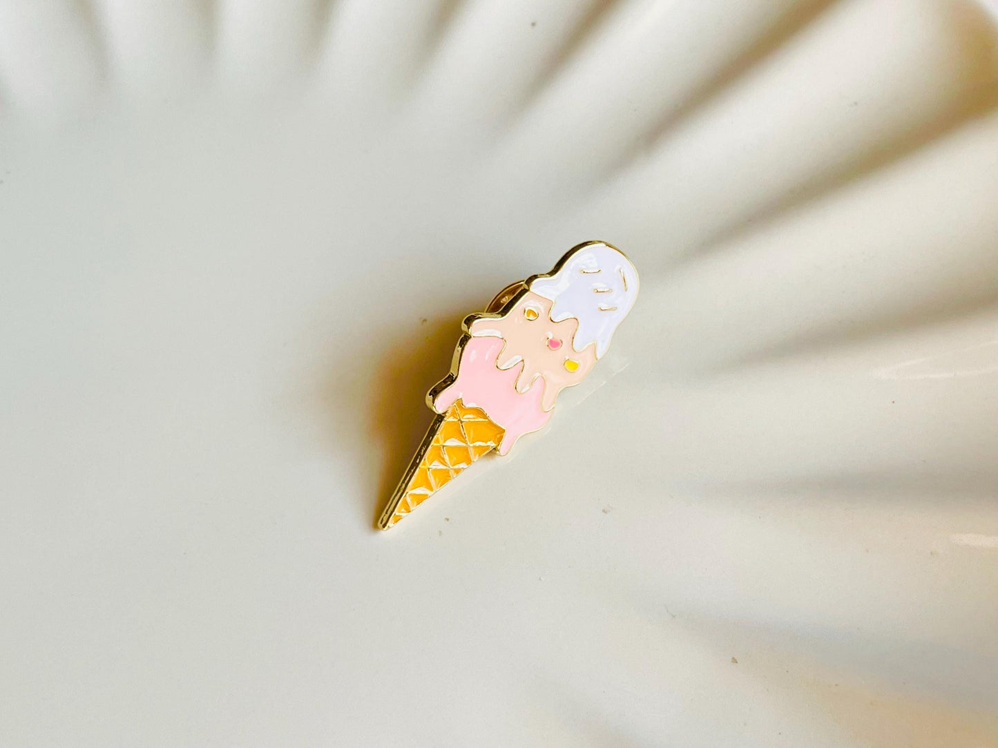 Neapolitan Ice Cream Enamel Pin Badge