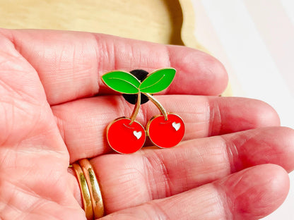 Cherry Enamel Pin Badge