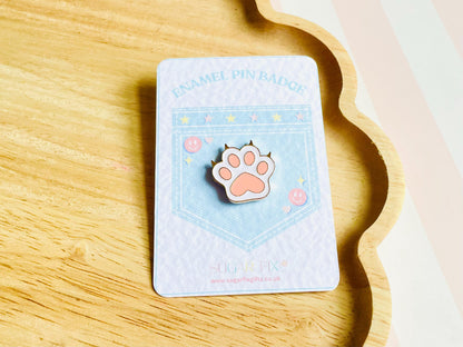 Cat Paw Enamel Pin Badge