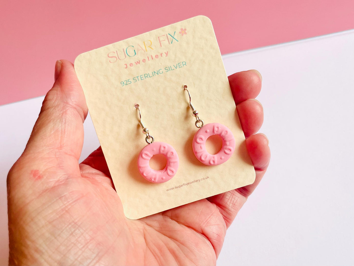 925 Pink Polo Earrings