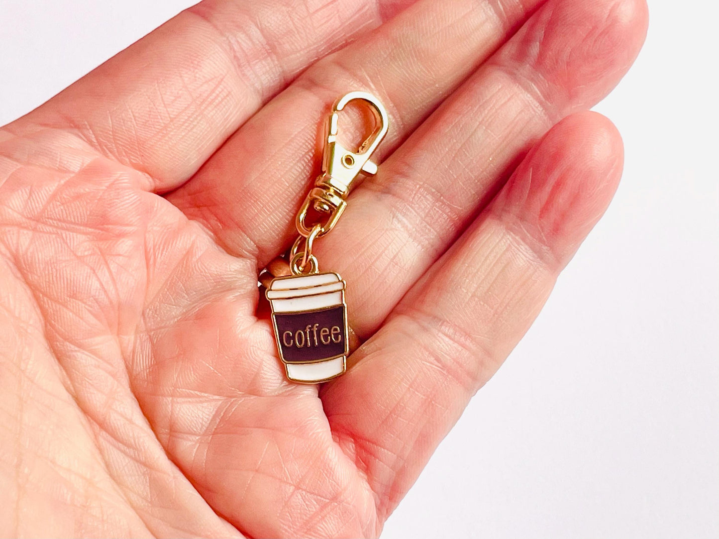 Coffee Cup Bag Charm Pocket Hug