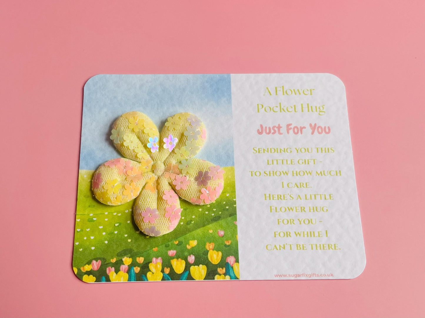 Large Flower Just For You  Pocket Hug