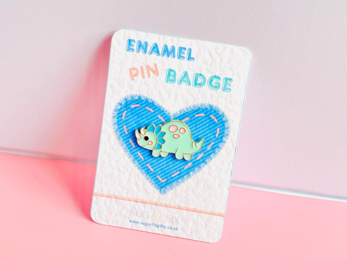 Cute Stegosaurus Dinosaur Pin Badge