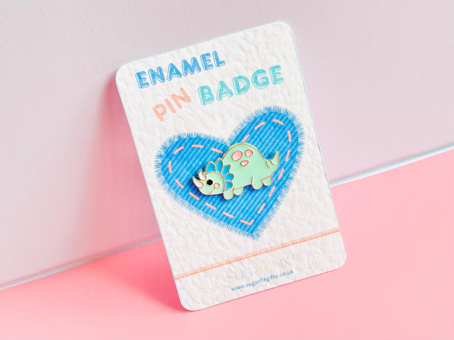 Cute Stegosaurus Dinosaur Pin Badge