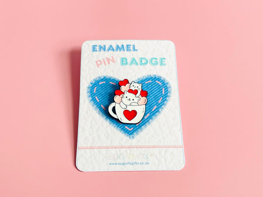 Cute Cat Lovers Enamel Pin Badge