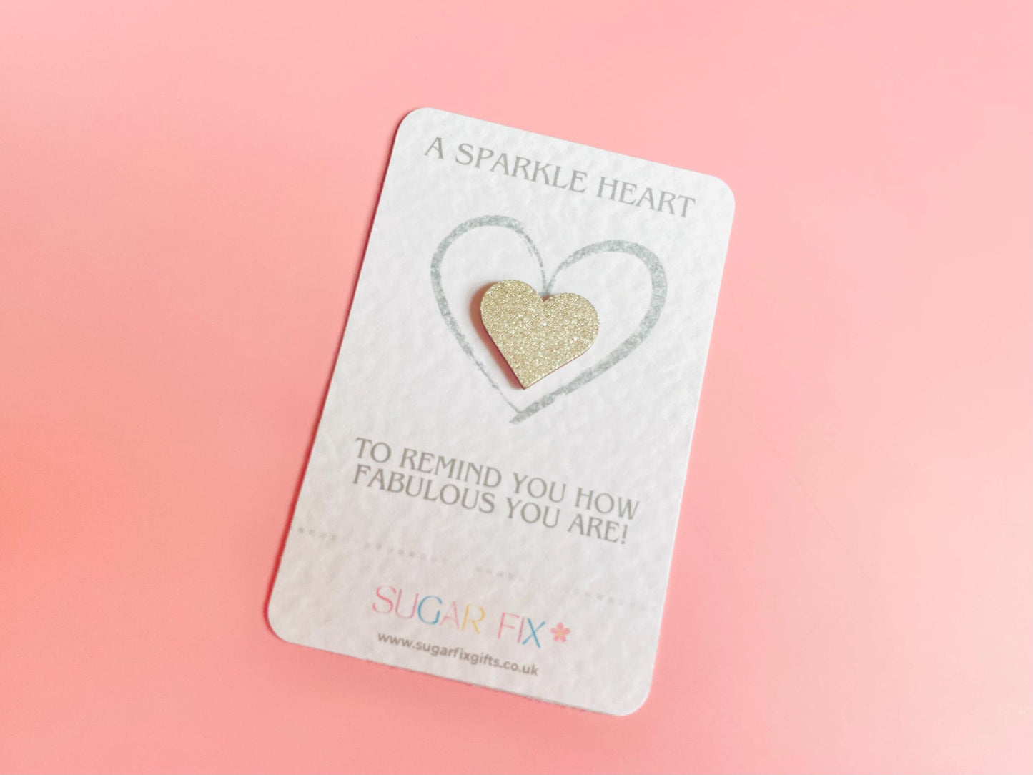 Silver Glitter Heart Pocket Hug