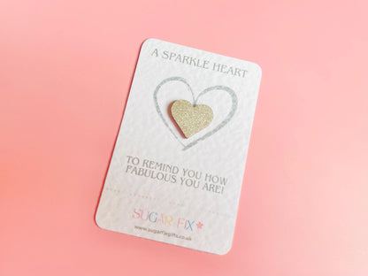 Silver Glitter Heart Pocket Hug