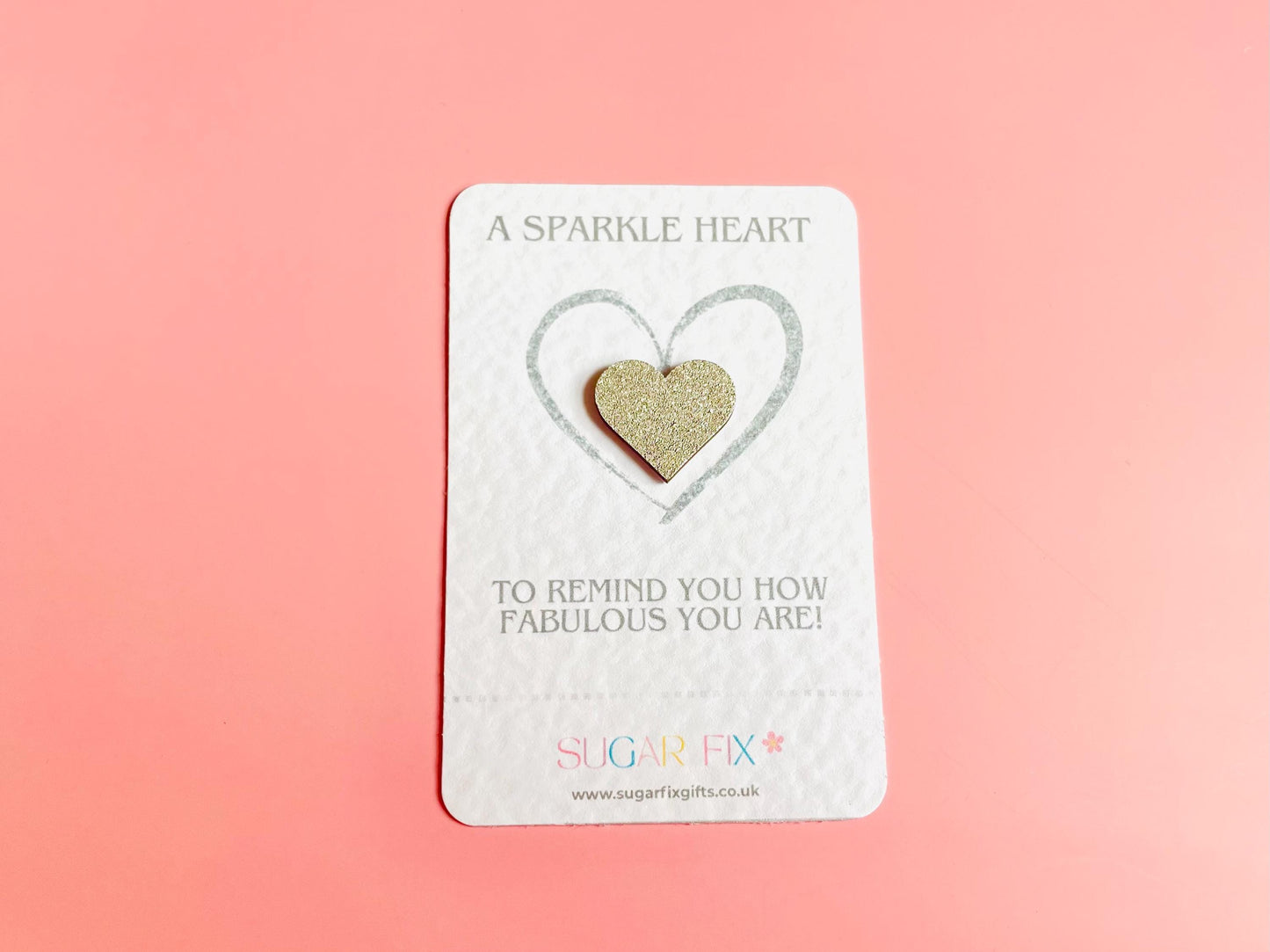 Silver Glitter Heart Pocket Hug