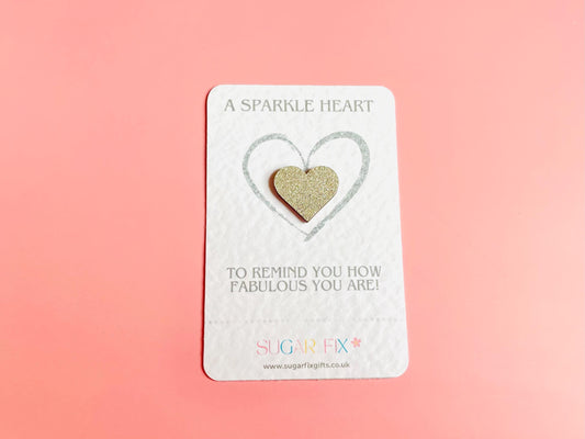 Silver Glitter Heart Pocket Hug