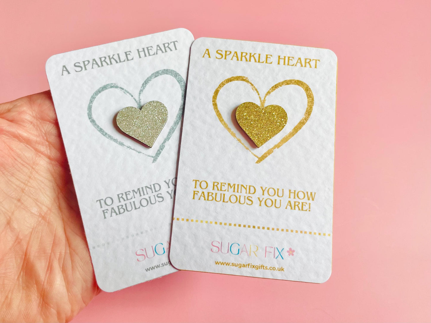 Gold Glitter Heart Pocket Hug