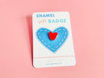 Love Heart Enamel Pin Badge