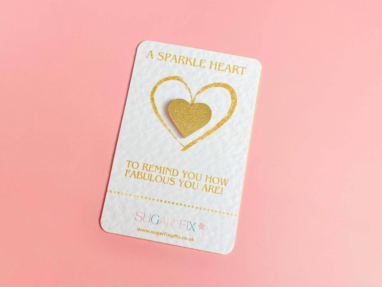 Gold Glitter Heart Pocket Hug