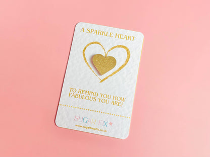 Gold Glitter Heart Pocket Hug