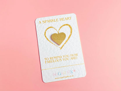 Gold Glitter Heart Pocket Hug