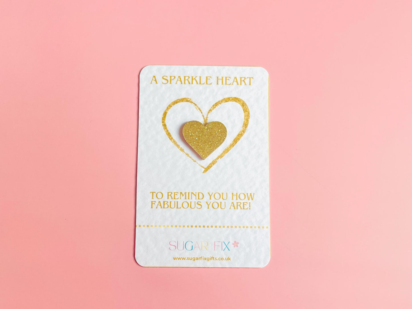 Gold Glitter Heart Pocket Hug