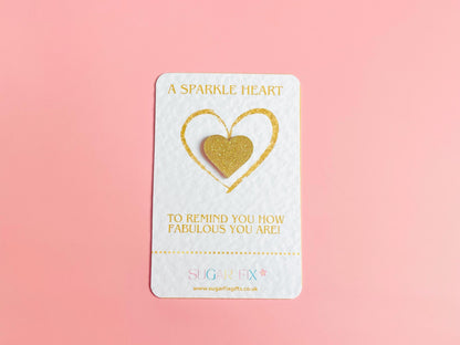 Gold Glitter Heart Pocket Hug