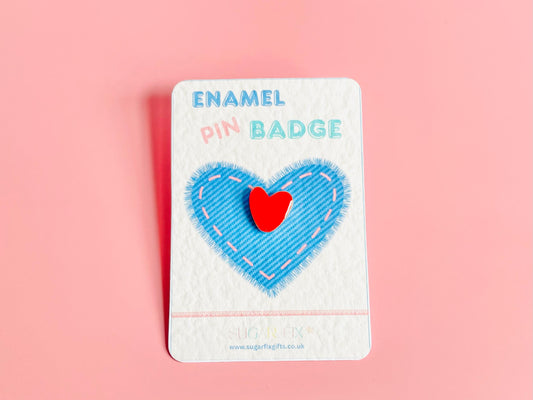 Love Heart Enamel Pin Badge